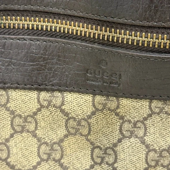 Gucci Beige and Dark Brown Monogram Messenger Bag - Picture 3 of 14